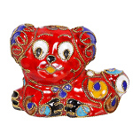 Hund S, Deko, Ziergegenstände, Cloisonne Emaille, Tierfigur,6277